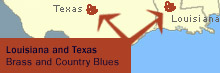 Louisiana and Texas: Brass and Country Blues